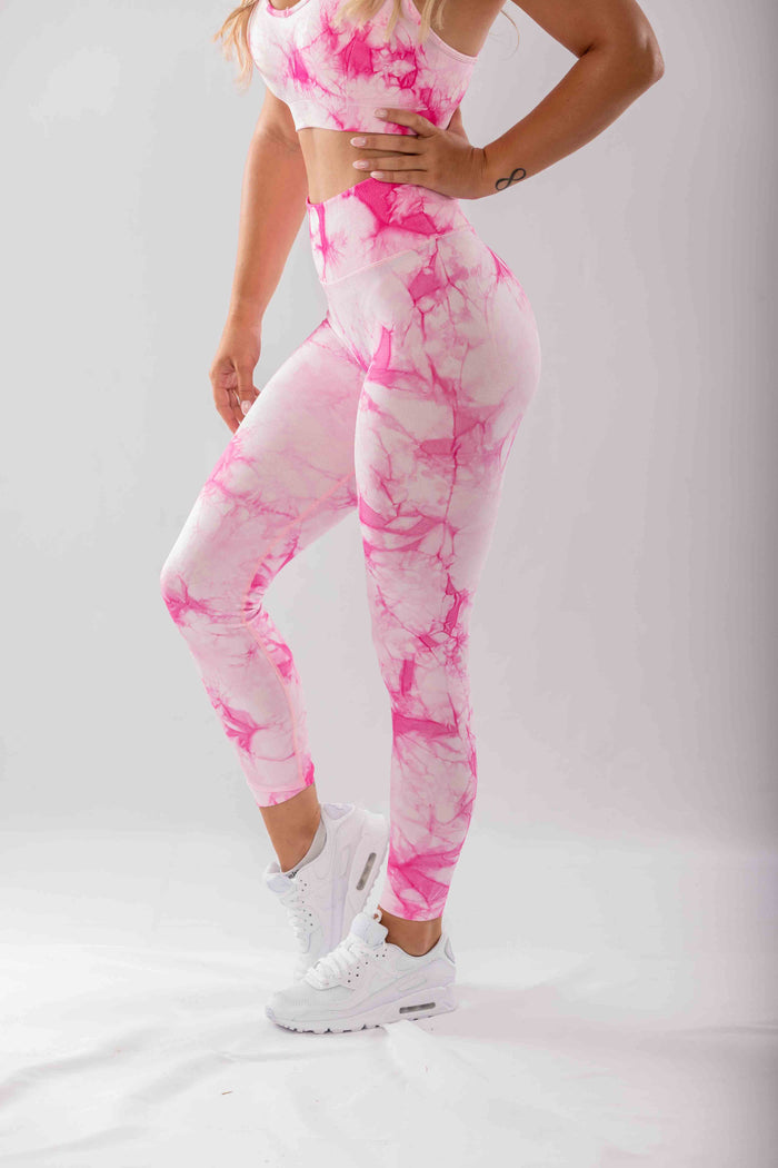 H2O Dye Scrunch Leggings - Pink