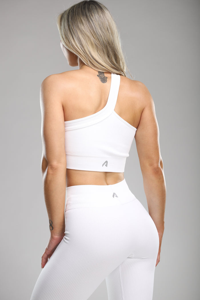 Roman Ribbed Sports Bra - White