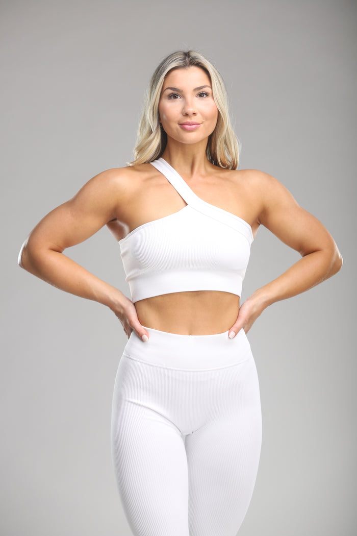 Roman Ribbed Sports Bra - White