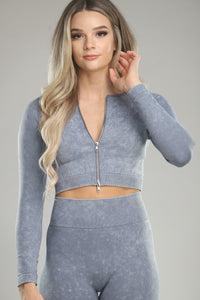 Shades of Grey Cropped Top - Grey