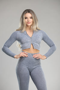 Shades of Grey Cropped Top - Grey