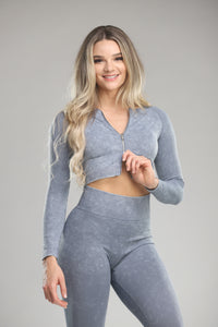 Shades of Grey Cropped Top - Grey