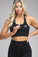 Serendipity Zip Sports Bra - Black